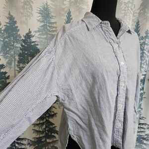 Love Notes Blue and White Striped Button Down Shirt